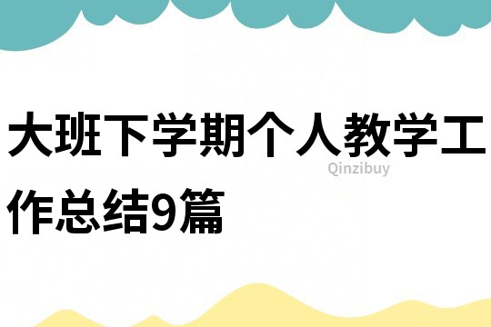 大班下學(xué)期個(gè)人教學(xué)工作總結(jié)9篇