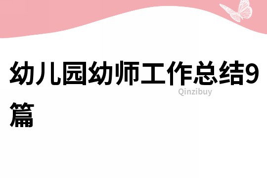 幼兒園幼師工作總結9篇
