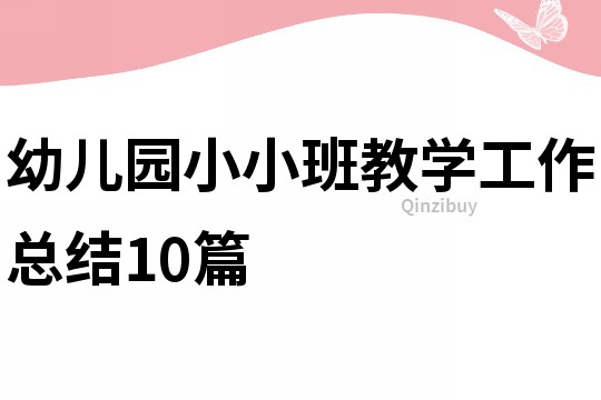 幼兒園小小班教學(xué)工作總結(jié)10篇