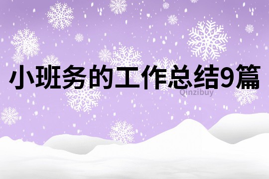 小班務(wù)的工作總結(jié)9篇