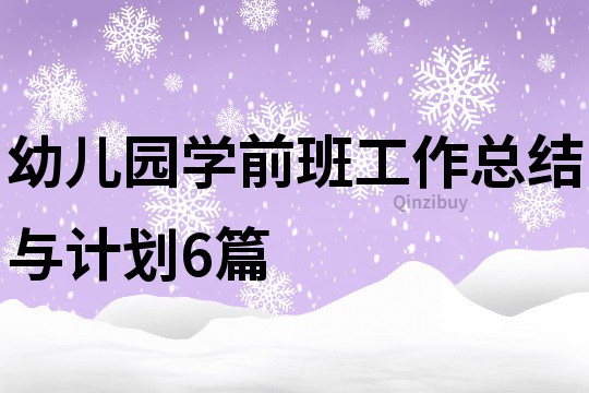 幼兒園學(xué)前班工作總結(jié)與計(jì)劃6篇