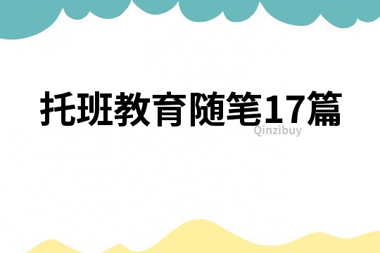 托班教育隨筆17篇