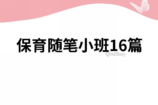 保育隨筆小班16篇