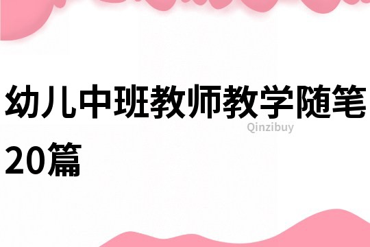 幼兒中班教師教學隨筆20篇