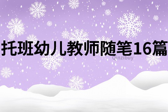 托班幼兒教師隨筆16篇