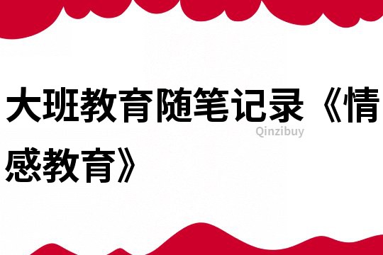 大班教育隨筆記錄《情感教育》