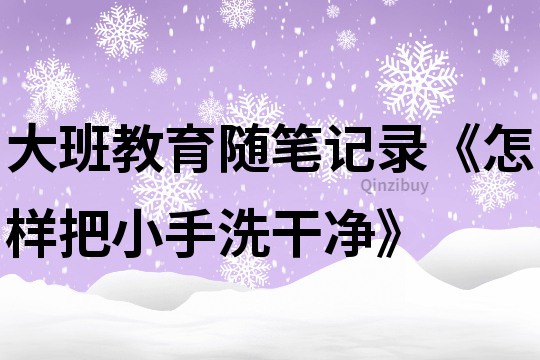 大班教育隨筆記錄《怎樣把小手洗干凈》