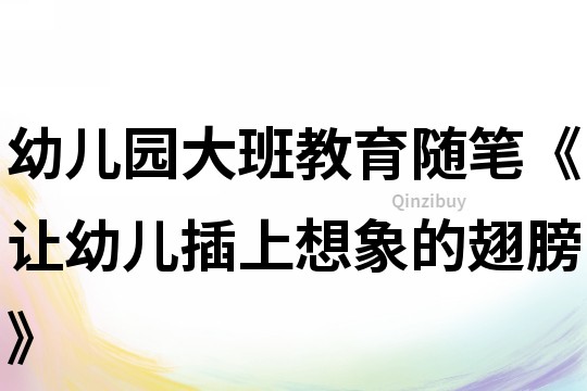 幼兒園大班教育隨筆《讓幼兒插上想象的翅膀》