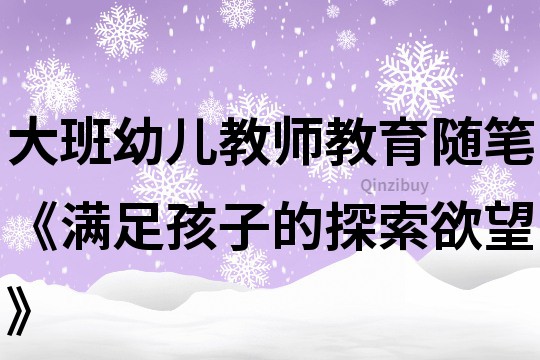 大班幼兒教師教育隨筆《滿足孩子的探索欲望》