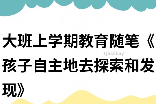 大班上學期教育隨筆《孩子自主地去探索和發現》