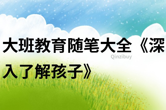 大班教育隨筆大全《深入了解孩子》