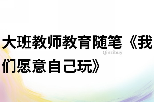 大班教師教育隨筆《我們愿意自己玩》