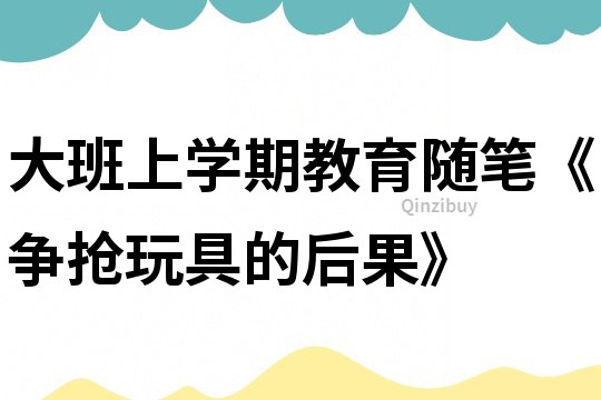 大班上學期教育隨筆《爭搶玩具的后果》