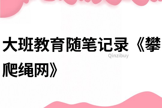 大班教育隨筆記錄《攀爬繩網》