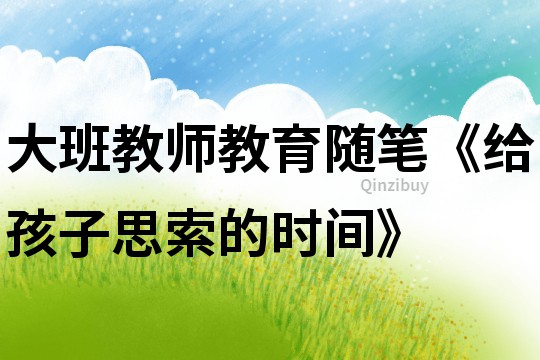 大班教師教育隨筆《給孩子思索的時(shí)間》