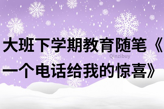 大班下學期教育隨筆《一個電話給我的驚喜》