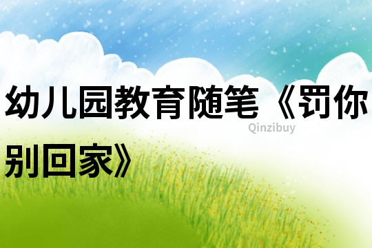 幼兒園教育隨筆《罰你別回家》