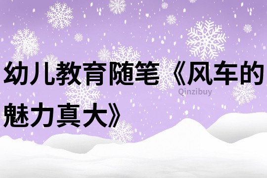 幼兒教育隨筆《風(fēng)車的魅力真大》