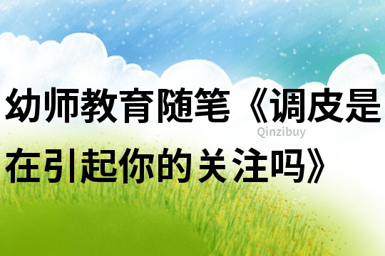 幼師教育隨筆《調皮是在引起你的關注嗎》