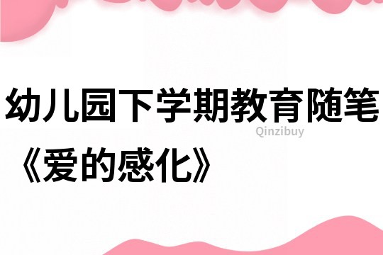 幼兒園下學期教育隨筆《愛的感化》