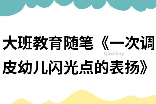 大班教育隨筆《一次調(diào)皮幼兒閃光點(diǎn)的表?yè)P(yáng)》
