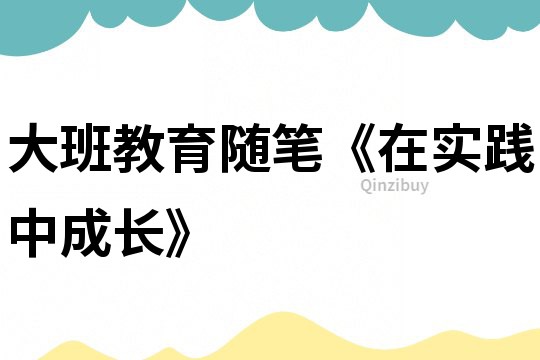 大班教育隨筆《在實踐中成長》