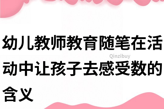 幼兒教師教育隨筆：在活動中讓孩子去感受數的含義