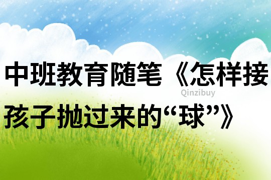 中班教育隨筆《怎樣接孩子拋過來的“球”》