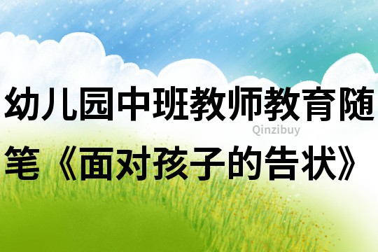 幼兒園中班教師教育隨筆《面對孩子的告狀》