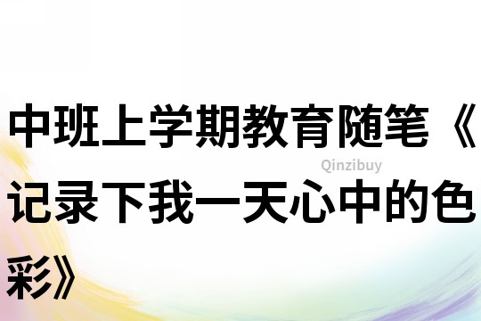 中班上學期教育隨筆《記錄下我一天心中的色彩》