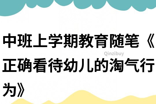 中班上學期教育隨筆《正確看待幼兒的淘氣行為》