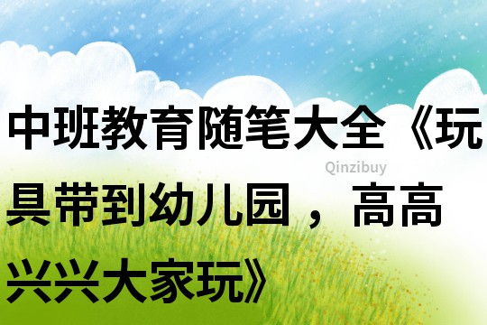 中班教育隨筆大全《玩具帶到幼兒園 ，高高興興大家玩》