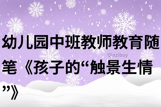幼兒園中班教師教育隨筆《孩子的“觸景生情”》