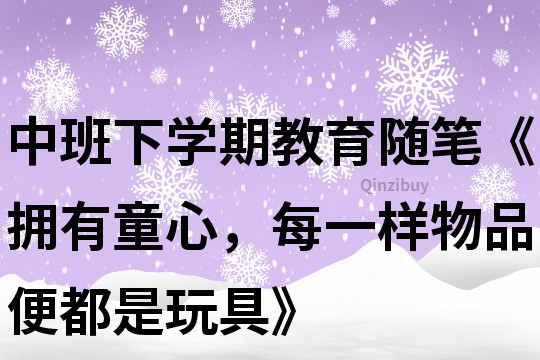 中班下學期教育隨筆《擁有童心，每一樣物品便都是玩具》