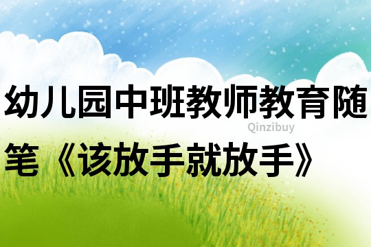 幼兒園中班教師教育隨筆《該放手就放手》