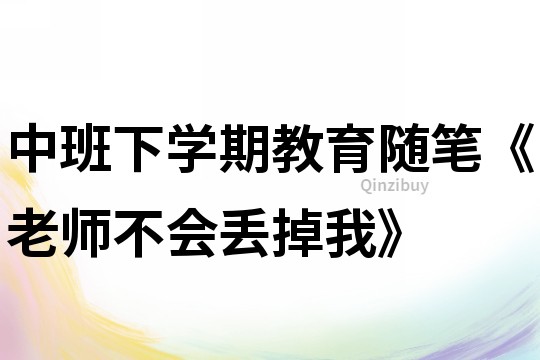 中班下學(xué)期教育隨筆《老師不會(huì)丟掉我》