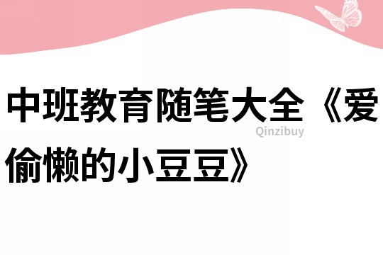 中班教育隨筆大全《愛偷懶的小豆豆》