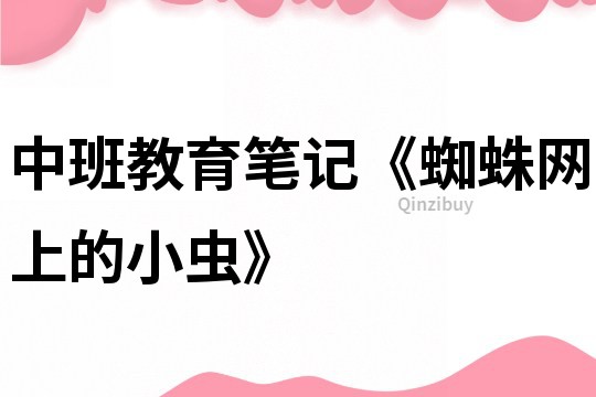 中班教育筆記《蜘蛛網上的小蟲》