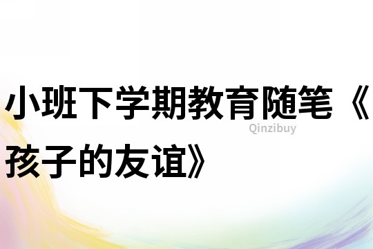 小班下學期教育隨筆《孩子的友誼》
