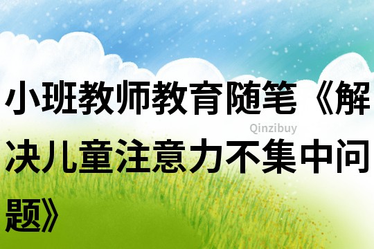 小班教師教育隨筆《解決兒童注意力不集中問題》