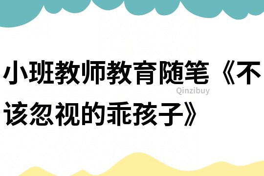 小班教師教育隨筆《不該忽視的乖孩子》