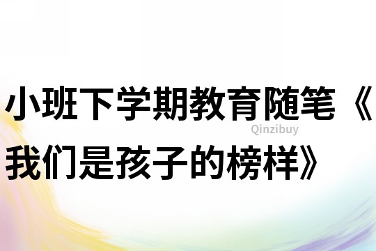 小班下學(xué)期教育隨筆《我們是孩子的榜樣》