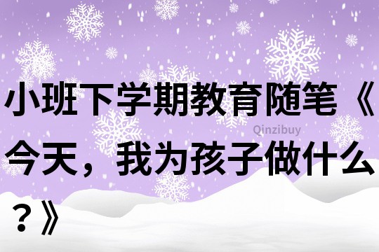 小班下學期教育隨筆《今天，我為孩子做什么？》