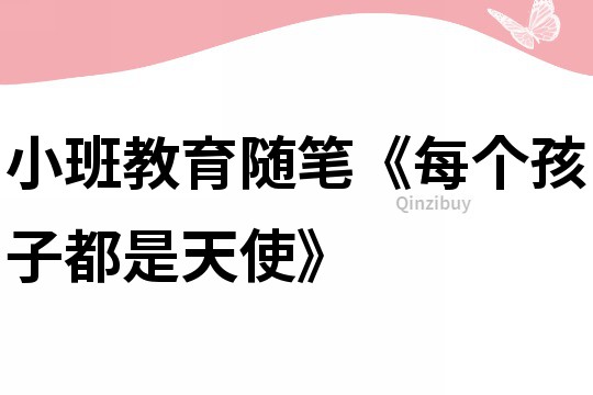 小班教育隨筆《每個孩子都是天使》