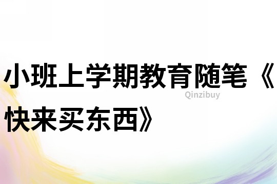 小班上學期教育隨筆《快來買東西》
