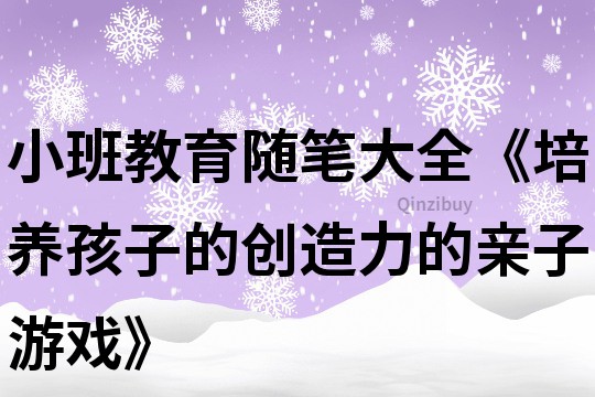 小班教育隨筆大全《培養孩子的創造力的親子游戲》
