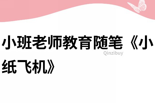 小班老師教育隨筆《小紙飛機》