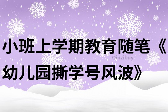 小班上學期教育隨筆《幼兒園撕學號風波》