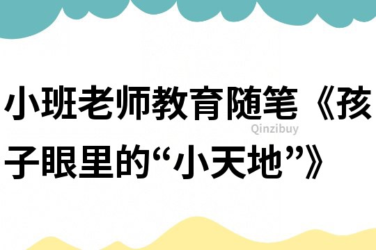 小班老師教育隨筆《孩子眼里的“小天地”》