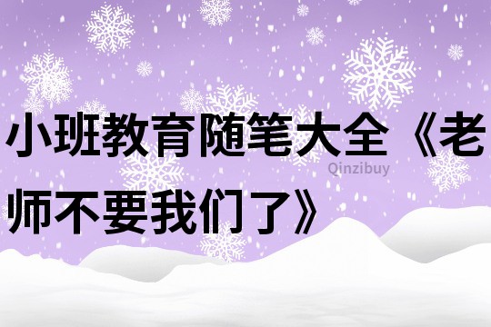 小班教育隨筆大全《老師不要我們了》